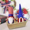 2 Pcs 4th of July Patriotic Gnomes Plush Decorations Mr & Mrs Handmade Swedish Tomte Gnome Scandinavian Elf Ornaments for American Memorial Day Independence Day Home Tiered Tray Decorations